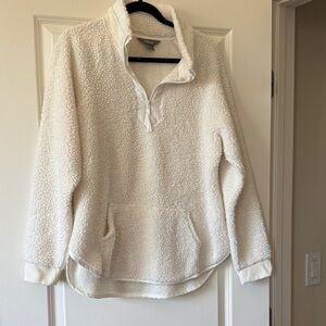 Cozy White Sherpa Pullover